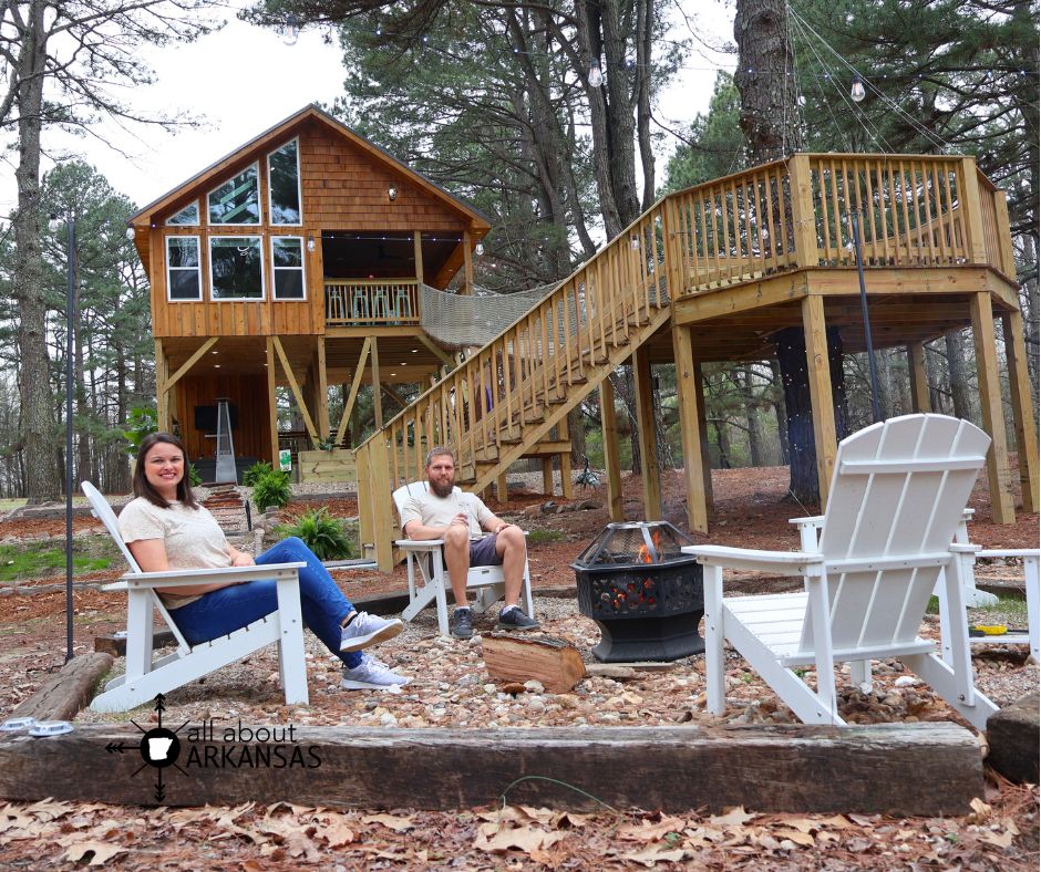 Lindsey and Timothy at Twisted Pines Treehouse in Cabot, Arkansas